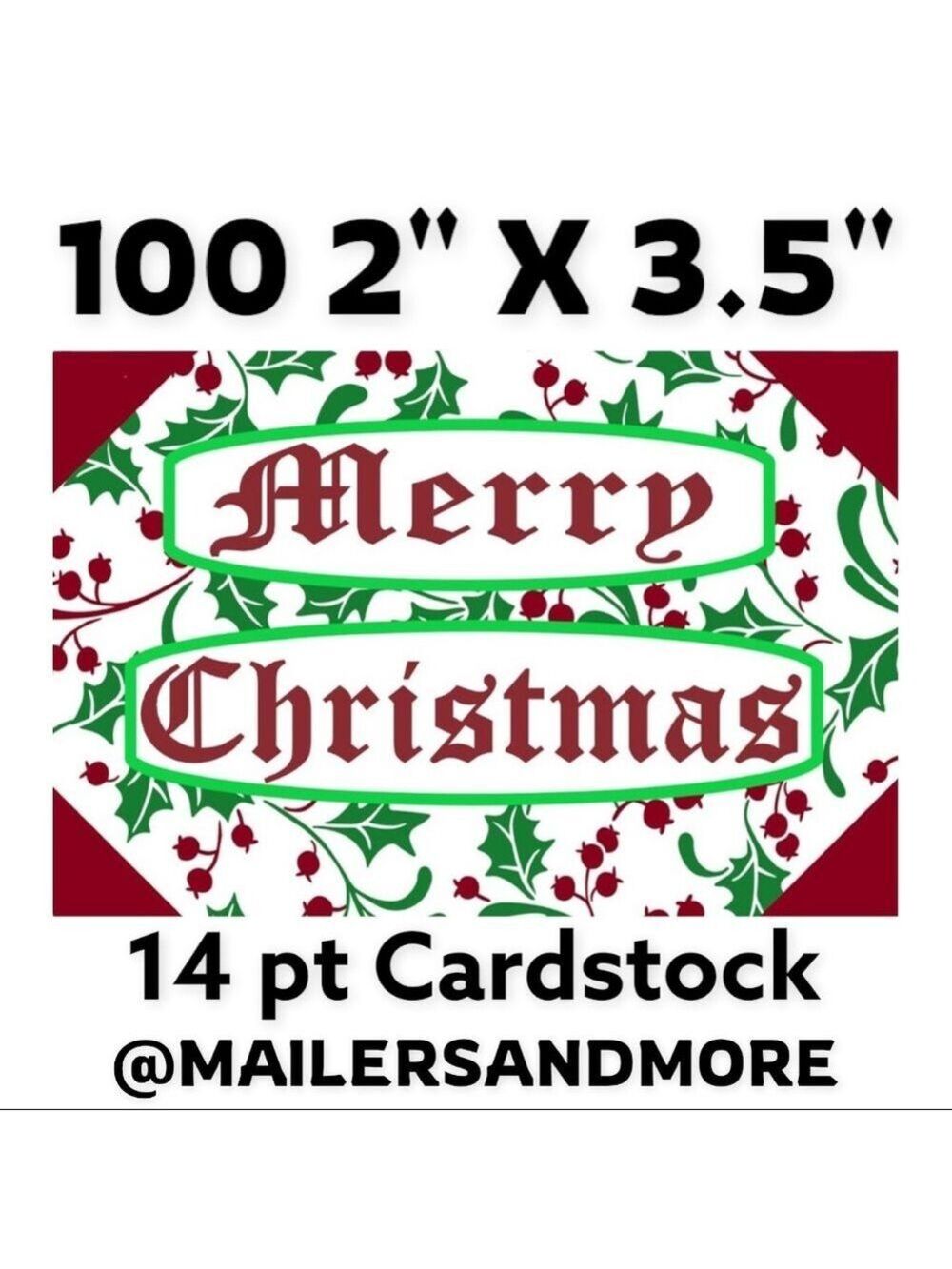 100 Merry Christmas Holly Berry Cards PRICE IS FIRM